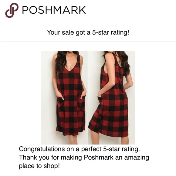 Last 1! RED & BLACK MIDI PLAID DRESS - Picture 5 of 8